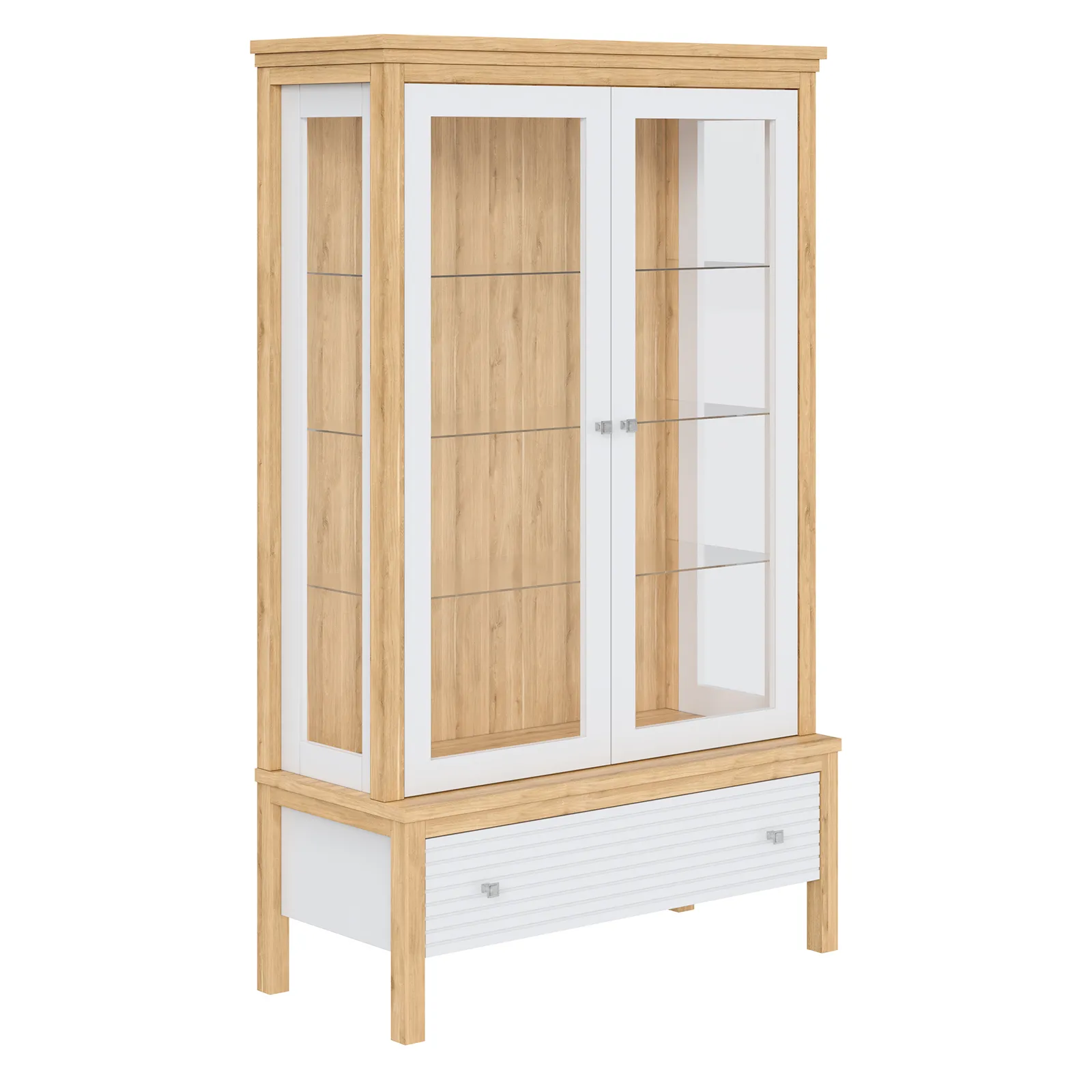 Шкаф для посуды белый Вояж-21-170-Р/Я (Белый лак + антик №24)