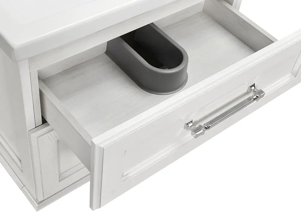 Тумба Венеция 70 Белый Патина Серебро